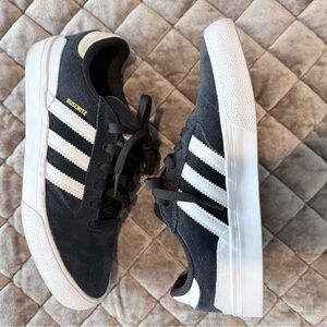 adidas Black and White Suede Skate Sneakers